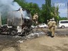 В Запорожье взорвался и сгорел автотягач МАН