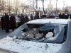 У Києві шматок історичної будівлі обвалився на автомобіль