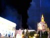 На Площади Независимости горела технологическая площадка Киевметростроя