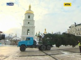 Свята наближаються - в Київ привезли новорічну ялинку