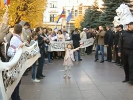 У Чернівцях румунська громада пікетувала облраду через закон "Про освіту"