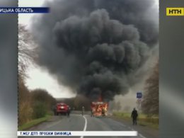 Сгорел пассажирский автобус в Винницкой области