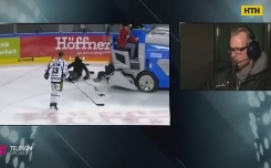 Машина по заливке льда чуть не переехала немецкого хоккеиста