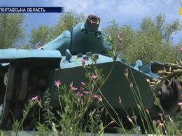 На Полтавщине, на острове Славы, неизвестные распилили и вывезли части танка