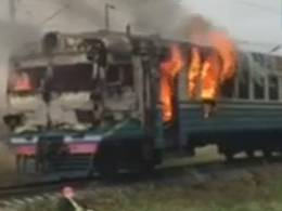 В Винницкой области загорелась электричка с пассажирами